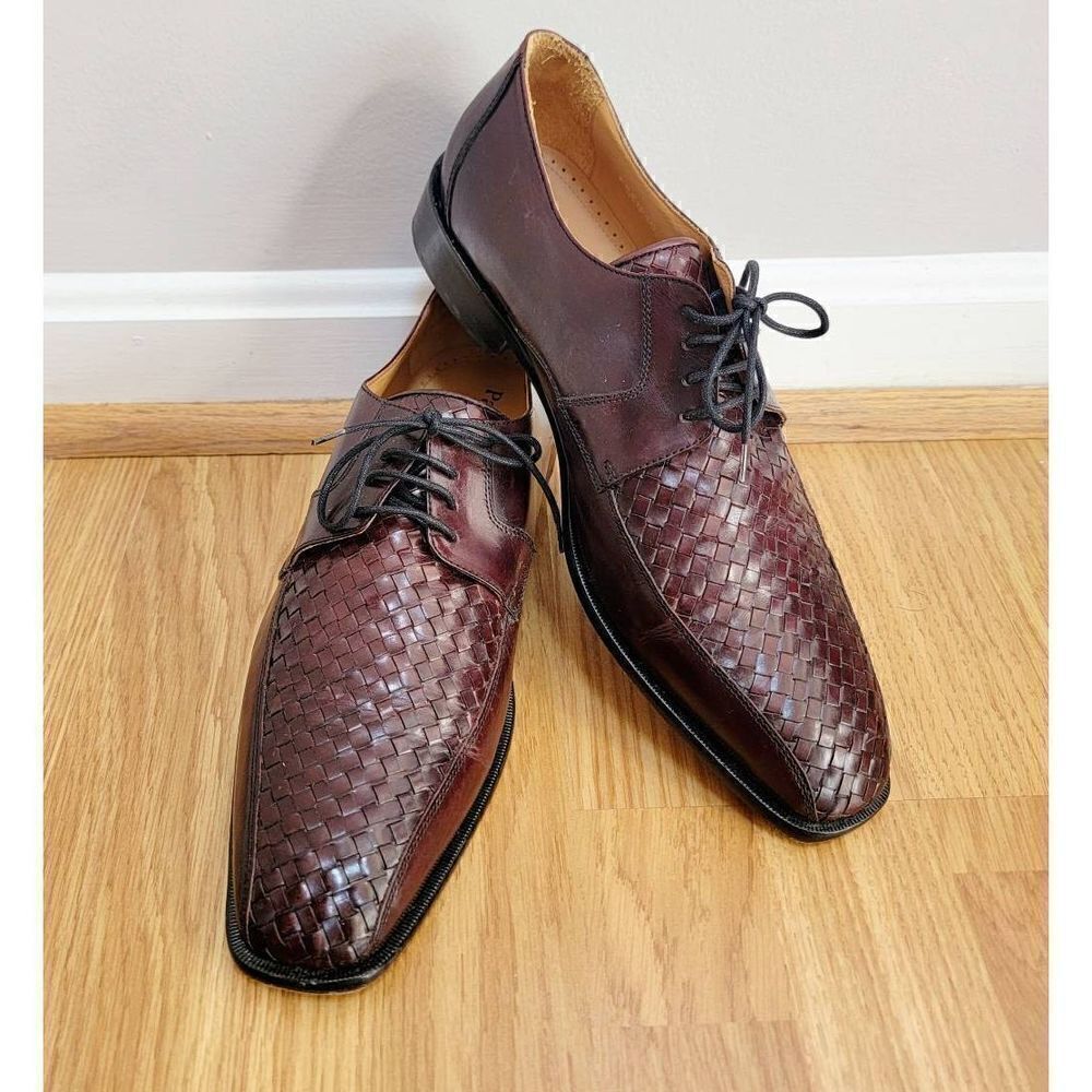 Paul Frederick Men's Woven Leather Oxford 11